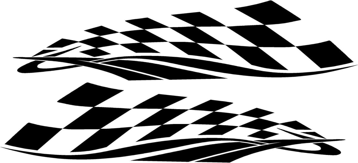 checkered flag vinyl decals kit for racing